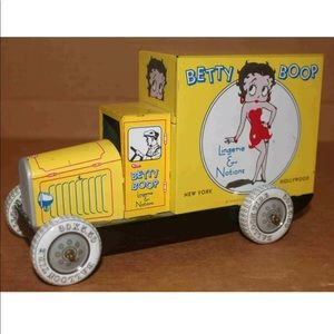 Vintage Betty Boop lithograph truck tin